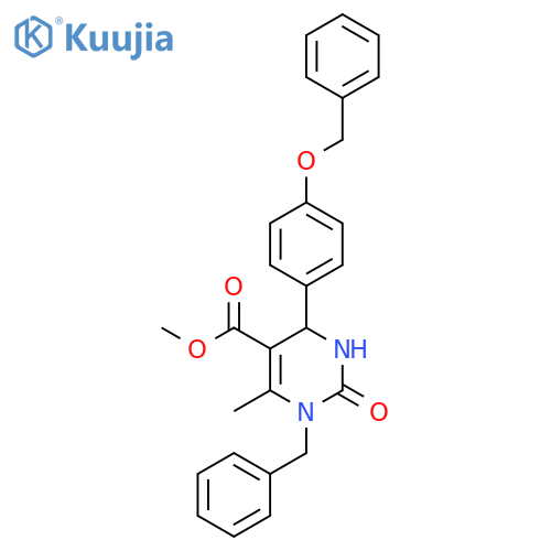 methyl 1-benzyl-4-4-(benzyloxy)phenyl-6-methyl-2-oxo-1,2,3,4-tetrahydropyrimidine-5-carboxylate structure