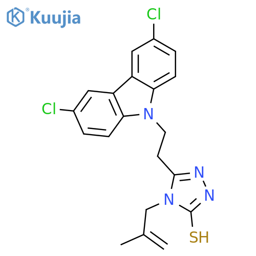 5-2-(3,6-dichloro-9H-carbazol-9-yl)ethyl-4-(2-methylprop-2-en-1-yl)-4H-1,2,4-triazole-3-thiol structure