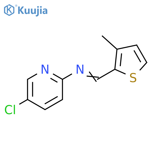 (1E)-N-(5-chloropyridin-2-yl)-1-(3-methylthiophen-2-yl)methanimine structure