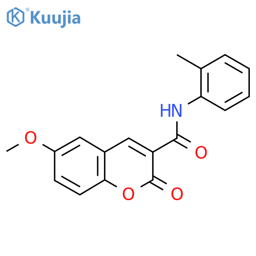 6-methoxy-N-(2-methylphenyl)-2-oxo-2H-chromene-3-carboxamide structure