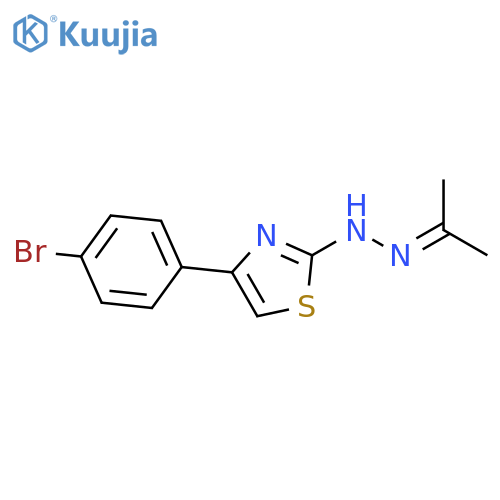 4-(4-bromophenyl)-2-2-(propan-2-ylidene)hydrazin-1-yl-1,3-thiazole structure