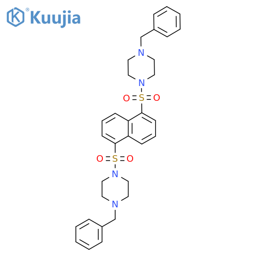 1-benzyl-4-({5-(4-benzylpiperazin-1-yl)sulfonylnaphthalen-1-yl}sulfonyl)piperazine structure