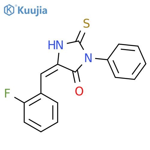 (5E)-5-(2-Fluorobenzylidene)-2-mercapto-3-phenyl-3,5-dihydro-4H-imidazol-4-one structure