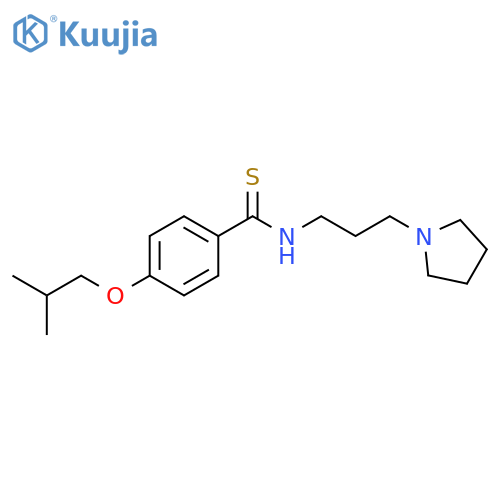 4-(2-methylpropoxy)-N-(3-pyrrolidin-1-ylpropyl)benzenecarbothioamide structure