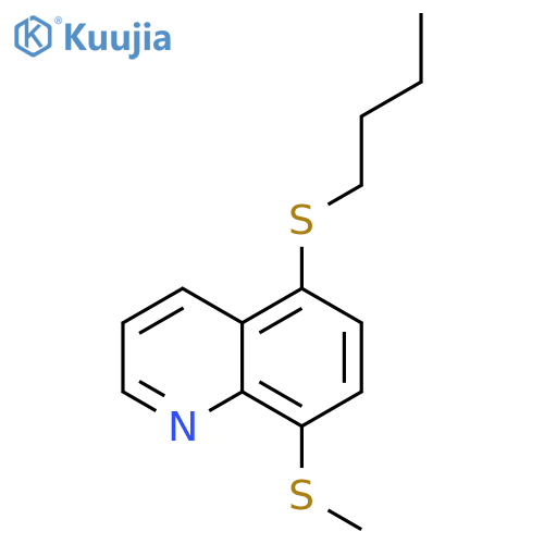 Quinoline, 5-(butylthio)-8-(methylthio)- structure