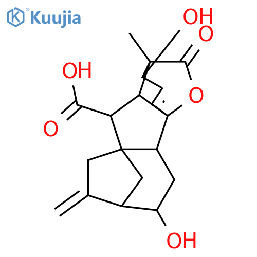(1S,2S,4aR,4bR,6S,7R,9aR,10S,10aR)-2,6-dihydroxy-1-methyl-8-methylidene-13-oxo-1,2,4b,5,6,7,8,9,10,10a-decahydro-4a,1-(epoxymethano)-7,9a-methanobenzo[a]azulene-10-carboxylic acid structure