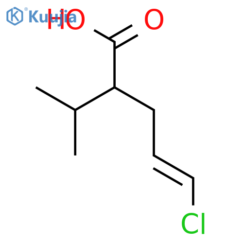(E,2S)-5-chloro-2-isopropyl-pent-4-enoic acid structure