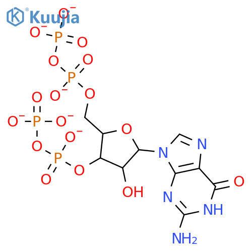 [[(2r,3s,4r,5r)-5-(2-amino-6-oxo-1h-purin-9-yl)-4-hydroxy-2-[(oxi Do-phosphonatooxy-phosphoryl)oxymethyl]tetrahydrofuran-3-yl]oxy-o Xido-phosphoryl] Phosphate structure