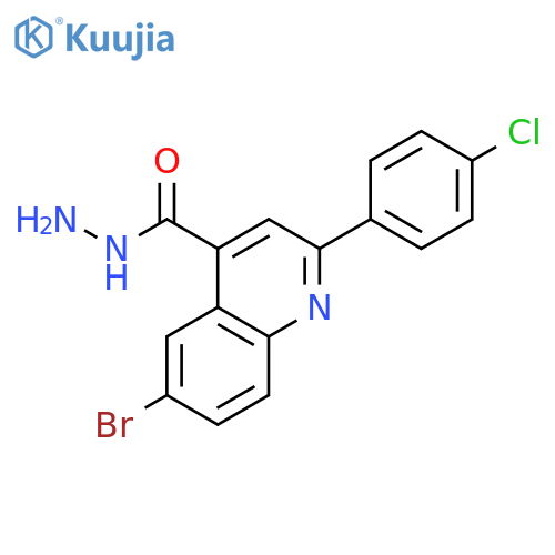 4-Quinolinecarboxylic acid, 6-bromo-2-(4-chlorophenyl)-, hydrazide structure