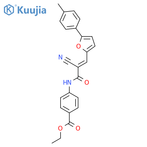 ethyl 4-(2E)-2-cyano-3-5-(4-methylphenyl)furan-2-ylprop-2-enamidobenzoate structure