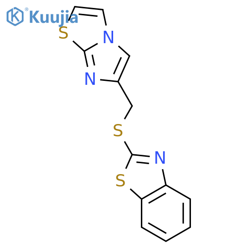 2-({imidazo2,1-b1,3thiazol-6-yl}methyl)sulfanyl-1,3-benzothiazole structure