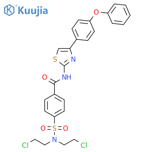 4-bis(2-chloroethyl)sulfamoyl-N-4-(4-phenoxyphenyl)-1,3-thiazol-2-ylbenzamide structure
