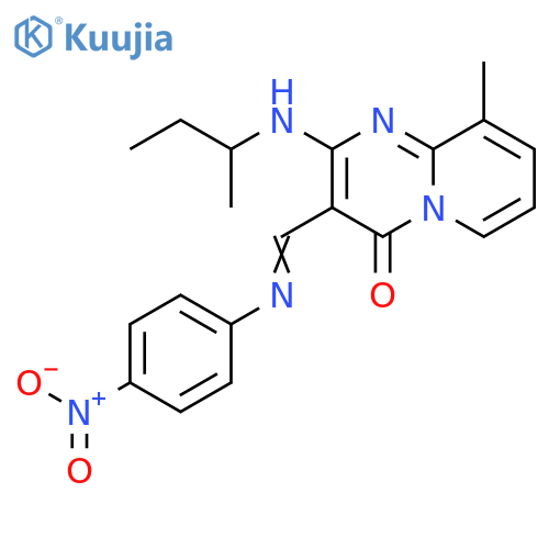 2-(butan-2-yl)amino-9-methyl-3-(1E)-(4-nitrophenyl)iminomethyl-4H-pyrido1,2-apyrimidin-4-one structure