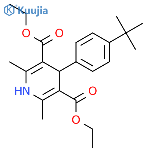 <br>3,5-diethyl 4-(4-tert-butylphenyl)-2,6-dimethyl-1,4-dihydropyridine-3,5-dic arboxylate structure