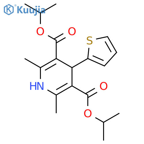 <br>3,5-bis(propan-2-yl) 2,6-dimethyl-4-(thiophen-2-yl)-1,4-dihydropyridine-3,5 -dicarboxylate structure