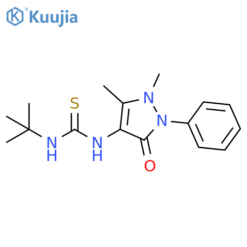 (Z)-N-tert-butyl-N'-(1,5-dimethyl-3-oxo-2-phenyl-2,3-dihydro-1H-pyrazol-4-yl)carbamimidothioic acid structure