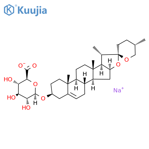 β-​D-Glucopyranosiduronic acid, (22S,​25S)​-​spirost-​5-​en-​3β-​yl, monosodium salt structure