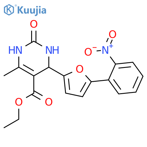 ethyl 6-methyl-4-5-(2-nitrophenyl)furan-2-yl-2-oxo-1,2,3,4-tetrahydropyrimidine-5-carboxylate structure