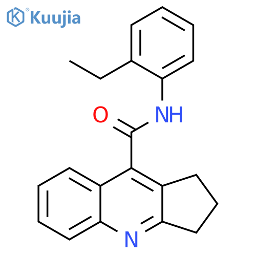 1H-Cyclopenta[b]quinoline-9-carboxamide,N-(2-ethylphenyl)-2,3-dihydro- structure