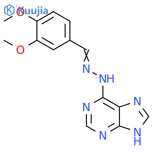 6-(E)-2-(3,4-dimethoxyphenyl)methylidenehydrazin-1-yl-9H-purine structure