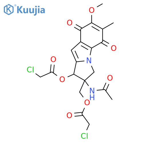Acetic acid, chloro-,[2-(acetylamino)-1-[(chloroacetyl)oxy]-2,3,5,8-tetrahydro-7-methoxy-6-methyl-5,8-dioxo-1H-pyrrolo[1,2-a]indol-2-yl]methylester (9CI) structure
