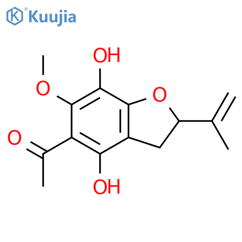 1-(4,7-dihydroxy-2-isopropenyl-6-methoxy-2,3-dihydro-benzofuran-5-yl)-ethanone structure