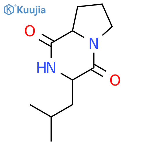 (3S,8aR)-3-isobutyl-hexahydropyrrolo[1,2-a]pyrazine-1,4-dione structure