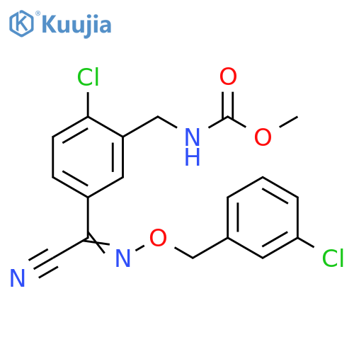 Carbamic acid,[[2-chloro-5-[[[(3-chlorophenyl)methoxy]imino]cyanomethyl]phenyl]methyl]-, methyl ester structure
