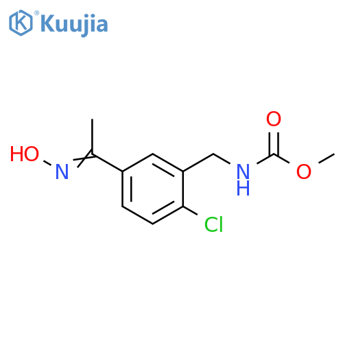 Carbamic acid, [[2-chloro-5-[1-(hydroxyimino)ethyl]phenyl]methyl]-,methyl ester structure
