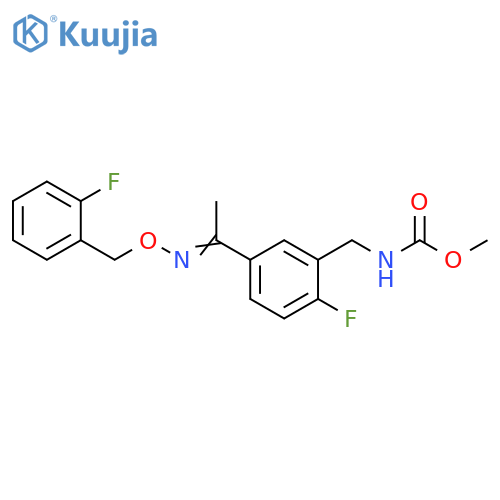 Carbamic acid,[[2-fluoro-5-[1-[[(2-fluorophenyl)methoxy]imino]ethyl]phenyl]methyl]-,methyl ester structure