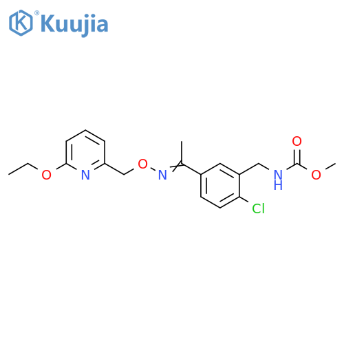 Carbamic acid,[[2-chloro-5-[1-[[(6-ethoxy-2-pyridinyl)methoxy]imino]ethyl]phenyl]methyl]-, methyl ester structure