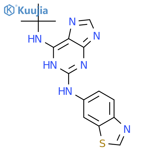 1H-Purine-2,6-diamine, N2-6-benzothiazolyl-N6-(1,1-dimethylethyl)- structure