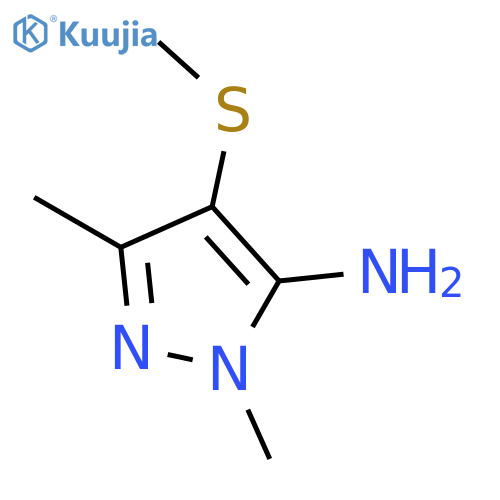 1H-Pyrazol-5-amine,1,3-dimethyl-4-(methylthio)- structure