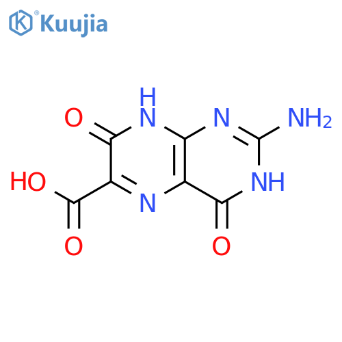 2-amino-4,7-dihydroxypteridine-6-carboxylic acid structure