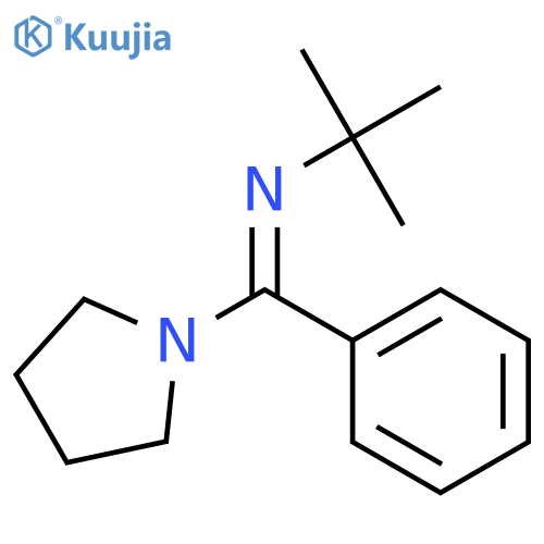 Pyrrolidine, 1-[[(1,1-dimethylethyl)imino]phenylmethyl]- structure