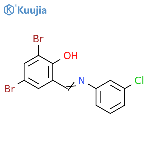 2,4-dibromo-6-(1E)-(3-chlorophenyl)iminomethylphenol structure
