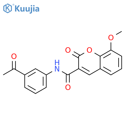 N-(3-acetylphenyl)-8-methoxy-2-oxo-2H-chromene-3-carboxamide structure
