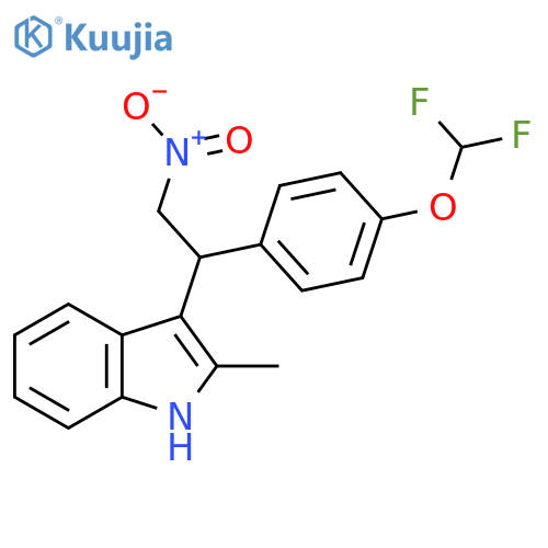 3-{1-[4-(difluoromethoxy)phenyl]-2-nitroethyl}-2-methyl-1H-indole structure
