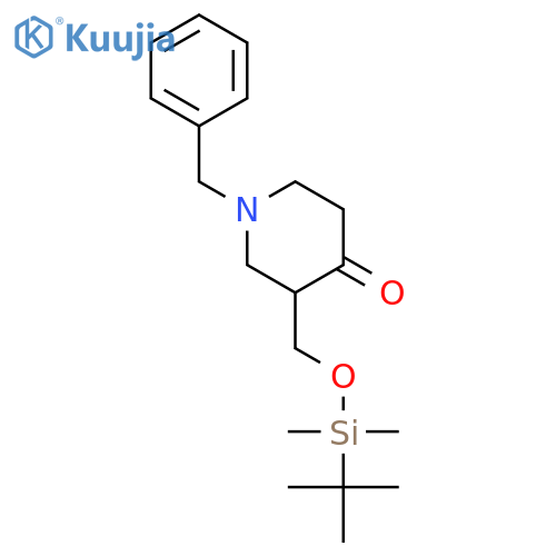 4-Piperidinone,3-[[[(1,1-dimethylethyl)dimethylsilyl]oxy]methyl]-1-(phenylmethyl)- structure