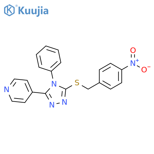 4-(5-{[(4-nitrophenyl)methyl]sulfanyl}-4-phenyl-4H-1,2,4-triazol-3-yl)pyridine structure