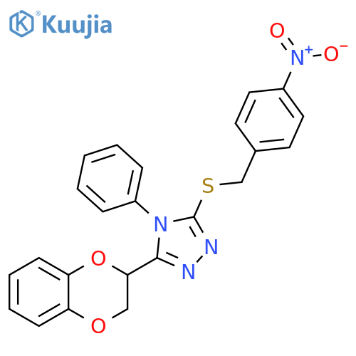 3-(2,3-dihydro-1,4-benzodioxin-2-yl)-5-{(4-nitrophenyl)methylsulfanyl}-4-phenyl-4H-1,2,4-triazole structure