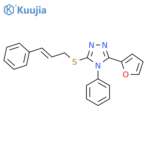 3-(furan-2-yl)-4-phenyl-5-{(2E)-3-phenylprop-2-en-1-ylsulfanyl}-4H-1,2,4-triazole structure