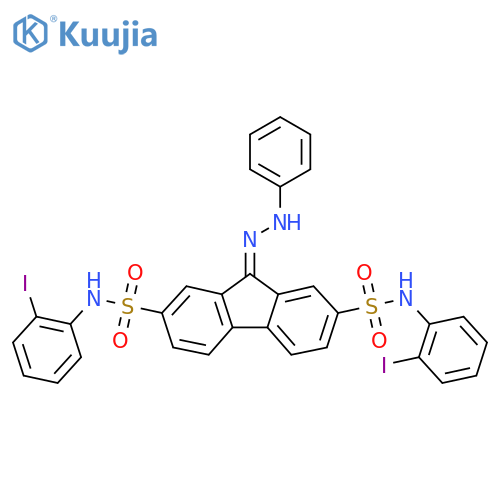 N2,N7-bis(2-iodophenyl)-9-(2-phenylhydrazin-1-ylidene)-9H-fluorene-2,7-disulfonamide structure