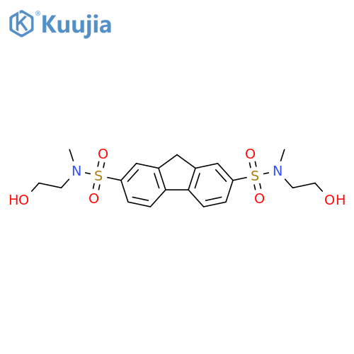N2,N7-bis(2-hydroxyethyl)-N2,N7-dimethyl-9H-fluorene-2,7-disulfonamide structure