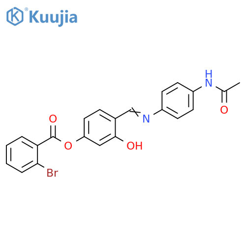 4-(1E)-(4-acetamidophenyl)iminomethyl-3-hydroxyphenyl 2-bromobenzoate structure