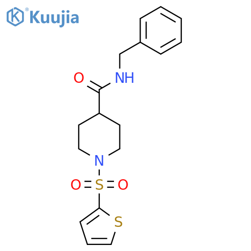 N-benzyl-1-(thiophene-2-sulfonyl)piperidine-4-carboxamide structure