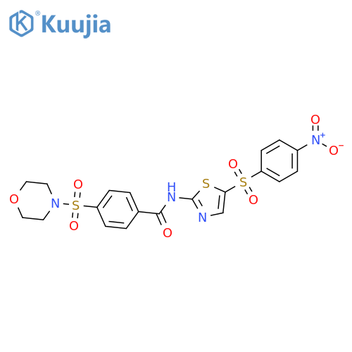 4-(morpholine-4-sulfonyl)-N-5-(4-nitrobenzenesulfonyl)-1,3-thiazol-2-ylbenzamide structure