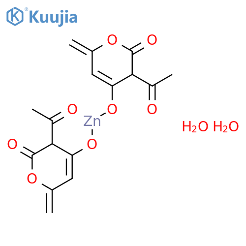 bis(3-acetyl-6-methyl-2h-pyran-2,4(3h)-dionato) zinc dihydrate structure