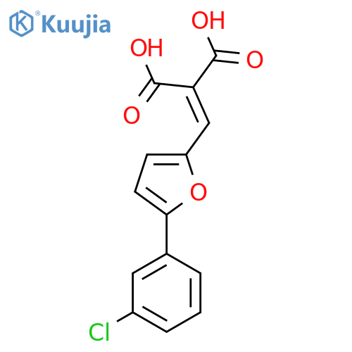 2-{5-(3-chlorophenyl)furan-2-ylmethylidene}propanedioic acid structure