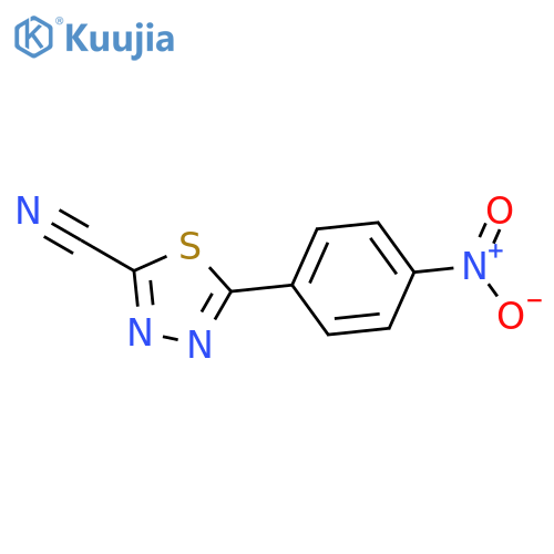 1,3,4-Thiadiazole-2-carbonitrile, 5-(4-nitrophenyl)- structure
